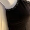 GK DANCE JAZZ ADULT LARGE BLACK MICROFIBER X-BACK FOIL STRAPS CAMISOLE TOP SZ L - Image 3
