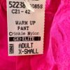 GK WARM UP ADULT X-SMALL PINK CRINKLE SUPPLEX NYLON GYM CHEER ATHLETIC PANTS XS - Image 4