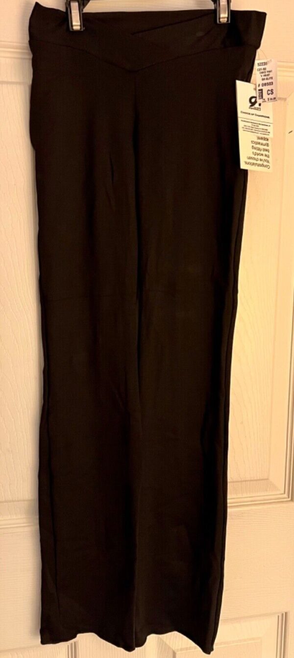 GK ELITE DANCE JAZZ CHILD SMALL BLACK TACTEL/SPANDEX V-WAIST PANTS SZ S NWT! - Image 2