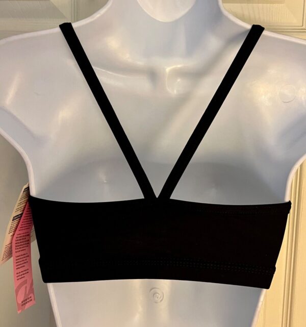 GK CHEER SPORTS TOP ADULT X-SMALL V-STRAP BLACK SYLKTECH DANCE GYMNASTS AXS NWT! - Image 4