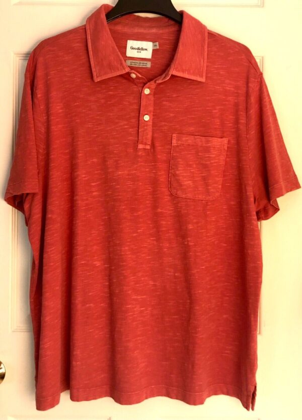 GOOD FELLOW & CO MENS XX-LARGE SSLV RUST REG FIT COLLARED POLO SHIRT XXL EUC!