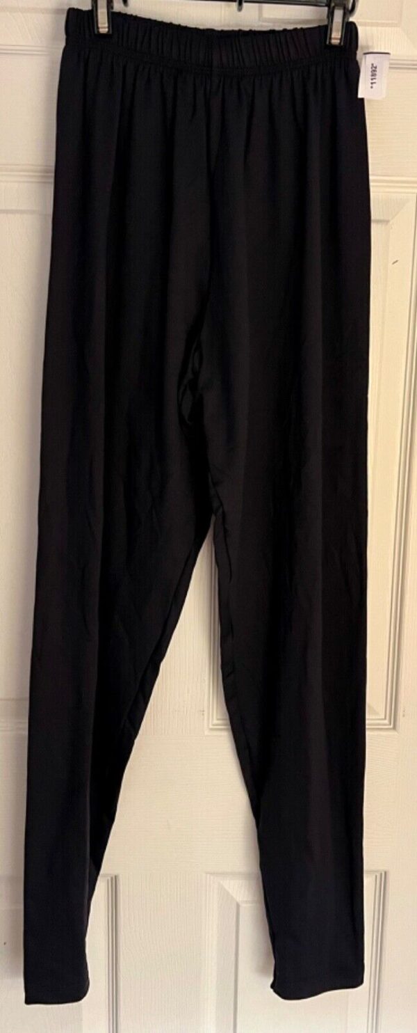 GK WARM UP ADULT SMALL BLACK MICROFIBER GYMNASTS SKATE CHEER ATHLETIC PANTS Sz S - Image 2