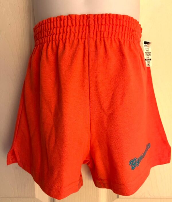 GK SOFFE GIRLS SMALL "GYMNASTICS" GRAPHIC PRINT ORANGE COTTON BOXER SHORTS SZ S - Image 4