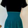 GK ICE FIGURE SKATE LADIES SMALL BLACK GREEN VELVET FAUX WRAP SSLV DRESS Sz AS - Image 8