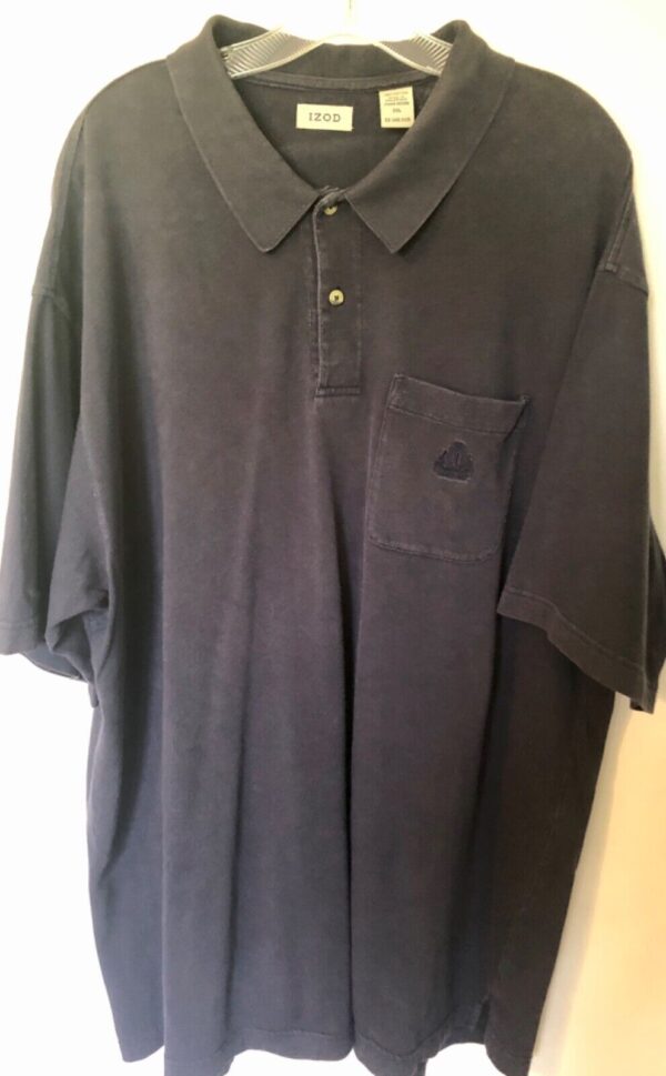 IZOD POLO SSLV MENS NAVY XX-LARGE 100% COTTON SHIRT 2XL PREOWNED - Image 8