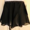 GK FAUX WRAP SKIRT CHILD SMALL BLACK GEORGETTE FOIL WAIST DANCE BALLET CS NWT!