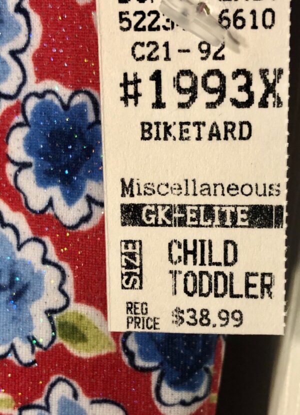 GK BIKETARD CHILD TODDLER RED FOIL FLORAL HEARTS GYMNASTICS DANCE TANK TD NWT! - Image 5