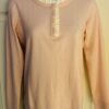 TALBOTS LT PINK LADIES X-SMALL IVORY RUFFLES 4-BUTTON PULLOVER SWEATER XS EUC!