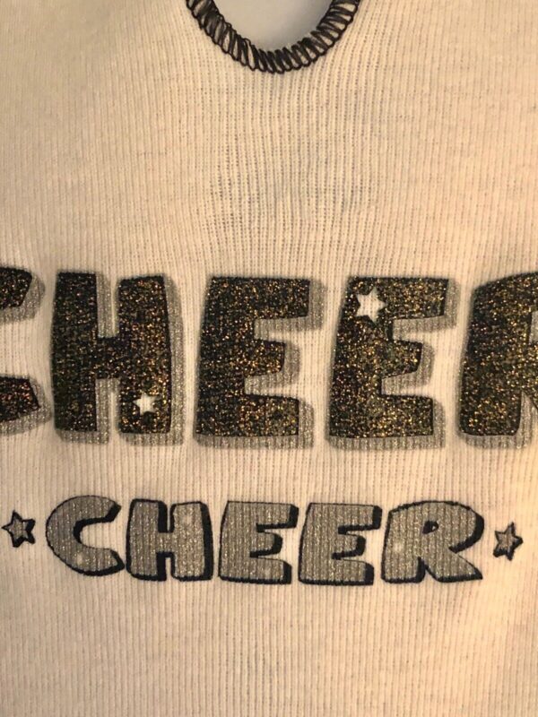 GK CHEER GLITZY GRAPHIC STITCHED TANK Size CHILD SMALL WHITE Cotton CS NWT! - Image 2