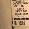 GK CHEER GLITZY GRAPHIC STITCHED TANK Size CHILD SMALL WHITE Cotton CS NWT! - Image 4
