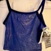 GK DANCE JAZZ GIRL'S LARGE BLUE TWILIGHT VELVET X-BACK STRAPS CAMISOLE TOP SZ L - Image 5