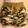 GK CAMOUFLAGE COTTON ADULT MEDIUM "GYMNAST" JEWELED PRINT SHORTS TIE SZ M NWT!