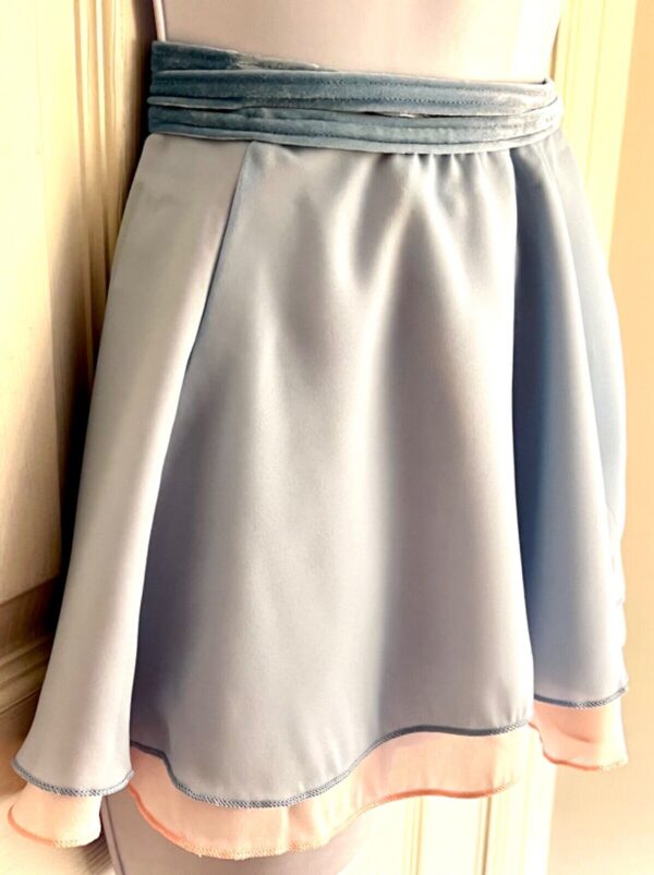 GK PINK BLUE WRAP SKIRT LADIES X-SMALL DOUBLE LAYER GEORGETTE  DANCE BALLET AXS - Image 4