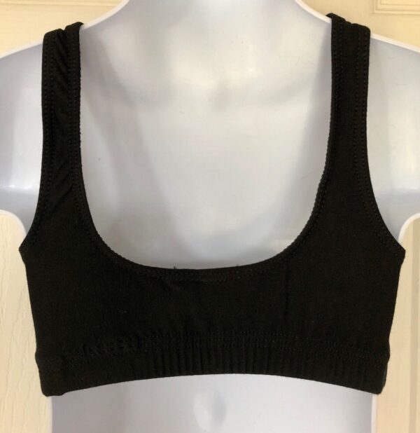 GK Elite BLACK SPORTS BRA CHILD MEDIUM Style #1466 Cotton Scoop Back CM NWT! - Image 2