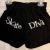 GK GIRLS SMALL SKATE DIVA GLITTER PRINT FOLDOVER WAIST BLACK BOXER SHORTS Sz CS
