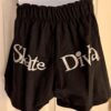 GK GIRLS SMALL SKATE DIVA GLITTER PRINT FOLDOVER WAIST BLACK BOXER SHORTS Sz CS - Image 5