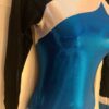 GK LgSLV LADIES SMALL BLACK VELVET BLUE SHIMMER MESH GYMNASTDANCE LEOTARD Sz AS - Image 4