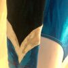 GK LgSLV LADIES SMALL BLACK VELVET BLUE SHIMMER MESH GYMNASTDANCE LEOTARD Sz AS - Image 5