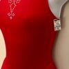 GK ICE FIGURE SKATE ADULT SMALL RED TURTLENECK BACK X-STRAPS HALTER DRESS Sz AS - Image 5