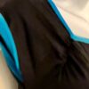 GK FIGURE SKATE ADULT SMALL ASYM CAP SLV BLACK TURQ VELVET CINCH SKIRT DRESS AS - Image 2