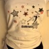 GK "GYMNASTICS" GRAPHICS LADIES SMALL WHITE COTTON CAMISOLE BLACK PANTY SET Sz S