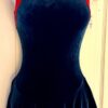 GK FIGURE SKATE LADIES SMALL RED BLUE VELVET TURTLENECK HALTER DRESS Sz AS NWT