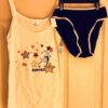 GK "GYMNASTICS" GRAPHICS LADIES SMALL WHITE COTTON CAMISOLE BLACK PANTY SET Sz S - Image 7
