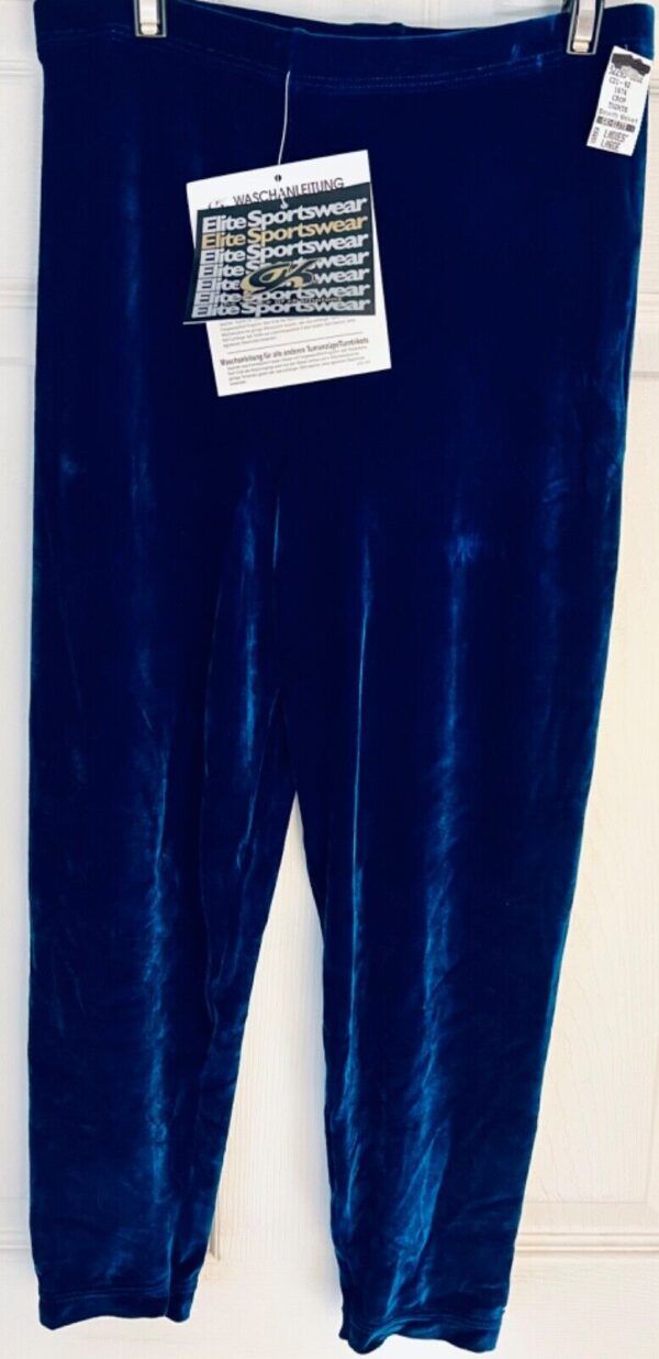 GK DANCE LADIES LARGE ROYAL SMOOTH VELVET CROP CAPRI TIGHTS GYM YOGA  Sz AL NWT!