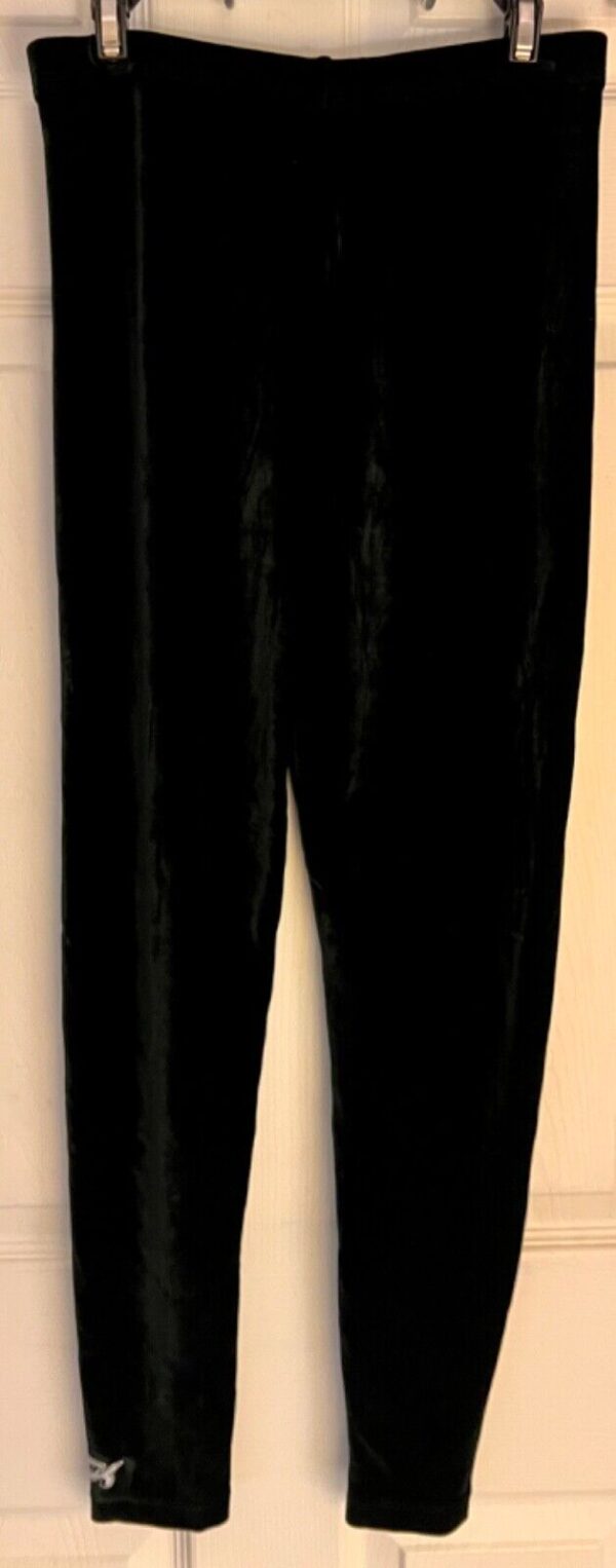 GK LADIES LARGE BLACK SMOOTH VELVET ANKLE LENGTH SKATE DANCE LEGGINGS Sz AL NWT! - Image 5