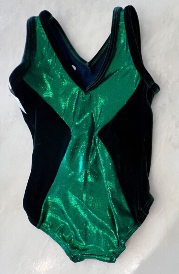 GK EVERGREEN CHILD SMALL MYSTIQUE VELVET GYMNASTS DANCE TANK LEOTARD Sz CS NWT! - Image 8