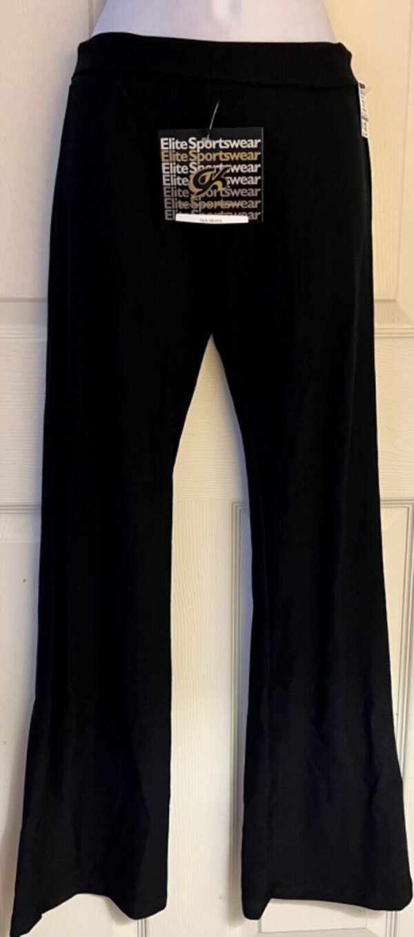 GK ICE SKATE ADULT SMALL BLACK COTTON/SPANDEX BOOT CUT ATHLETIC PANTS Sz AS NWT! - Image 2