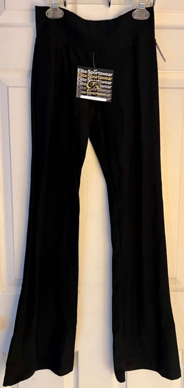 GK ICE SKATE ADULT SMALL BLACK COTTON/SPANDEX BOOT CUT ATHLETIC PANTS Sz AS NWT! - Image 3