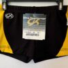 GK CHEER ADULT SMALL MICRO MINI BLACK NYLON/SPAN YELLOW MESH GYM DANCE SHORTS AS