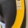 GK CHEER ADULT SMALL MICRO MINI BLACK NYLON/SPAN YELLOW MESH GYM DANCE SHORTS AS - Image 2