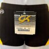 GK CHEER ADULT SMALL MICRO MINI BLACK NYLON/SPAN YELLOW MESH GYM DANCE SHORTS AS - Image 5