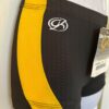 GK CHEER ADULT SMALL MICRO MINI BLACK NYLON/SPAN YELLOW MESH GYM DANCE SHORTS AS - Image 7