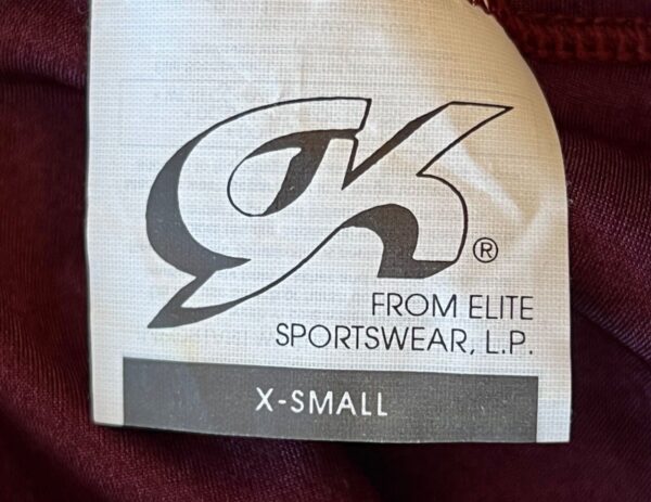 GK ELITE WINE VELVET ADULT X-SMALL GYMNASTICS DANCE WORKOUT SHORTS Sz AXS NWT! - Image 7