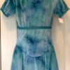 GK ICE FIGURE SKATE DRESS GIRLS LARGE SSLV GREEN RIB VELVET TYE-DYE FOIL CL NWT