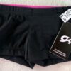 GK CAMP CHILD MEDIUM BLACK NYLON/SPANDEX PINK ACCENT GYMNASTS WORKOUT SHORTS CM
