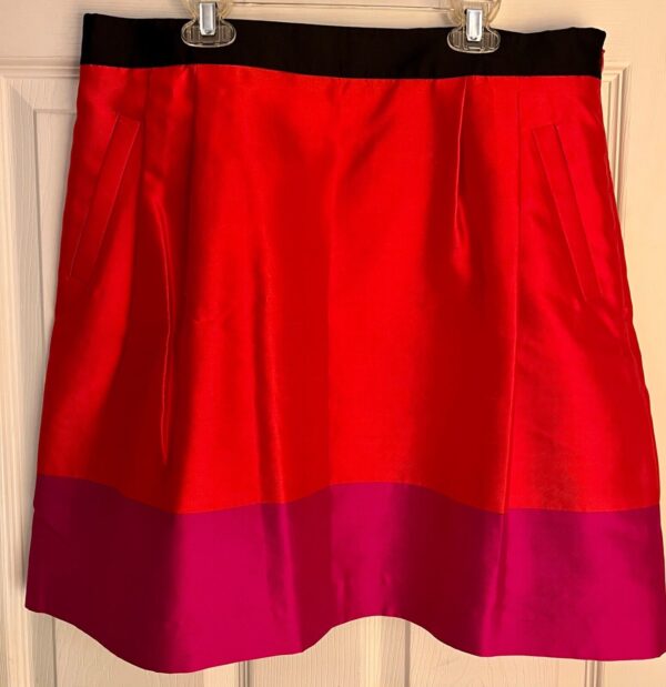 KATE SPADE NEW YORK Women Size 10 COLORBLOCK ORANGE PINK STRAIGHT PENCIL SKIRT