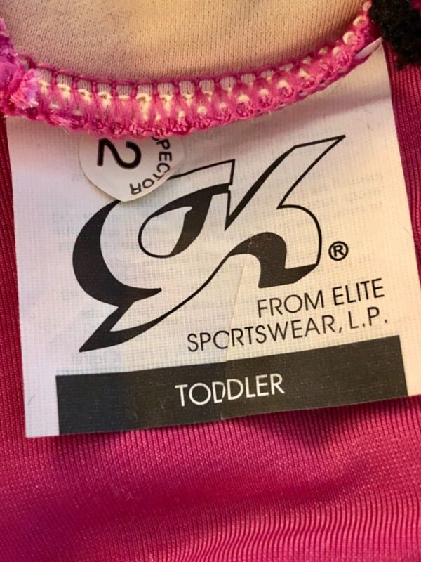 GK ELITE ICE SKATE LgSLV GIRLS TODDLER PINK BLACK VELVET DRESS Sz TODDLER NWT! - Image 7