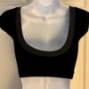 GK ELITE JAZZ DANCE CHEER SKATE ADULT SMALL BLACK VELVET CAP SLV CROP TOP Sz S - Image 4