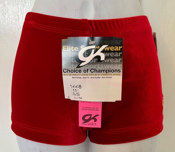 GK CHEER ADULT SMALL MICRO MINI RED VELVET GYMNASTICS DANCE WORKOUT SHORTS Sz AS - Image 4