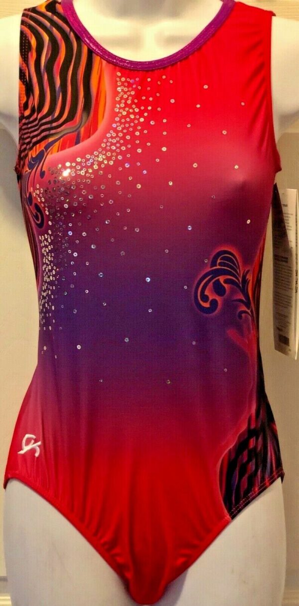 CIRQUE DU SOLEIL SUNSET SOIREE FOIL SEQUINS GYMNASTIC LEO Sz AM