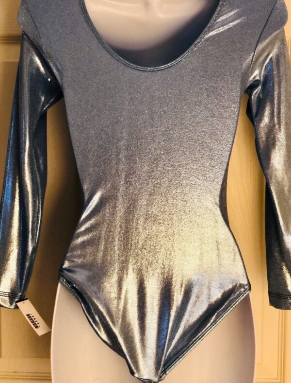 GK Elite LADIES SMALL LgS Columbia Blue Mystique Gymnastics Dance Leotard AS - Image 2