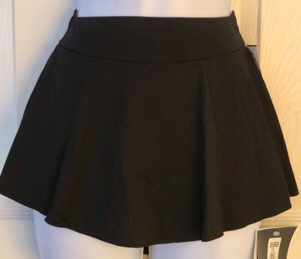 GK ICE SKATE ADULT X-SMALL BLACK MICROFIBER PULL-ON SLIMLINE SKIRT Sz AXS NWT!