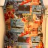 GK ISLAND GIRL CHILD X-SMALL BLUE FOIL PRINT GYMNASTICS DANCE TANK LEOTARD CXS