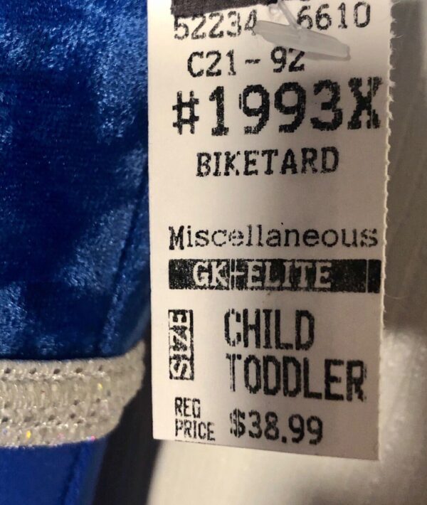 GK BIKETARD CHILD TODDLER BLUE CRUSHED VELVET N/S GYMNASTICS DANCE TANK TD NWT! - Image 5