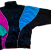 GK WARM UP JACKET ADULT SMALL BLACK BRIGHT PINK BLUE GREEN CRINKLE NYLON  SZ S - Image 5