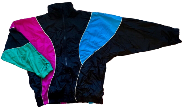 GK WARM UP JACKET ADULT SMALL BLACK BRIGHT PINK BLUE GREEN CRINKLE NYLON  SZ S - Image 5